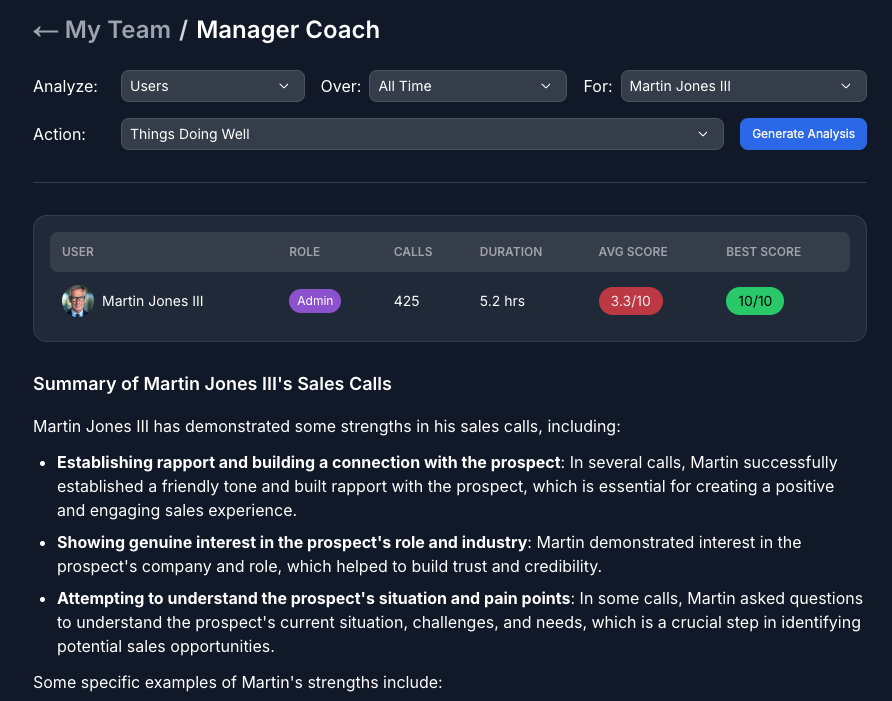 My Team Coaching Details
